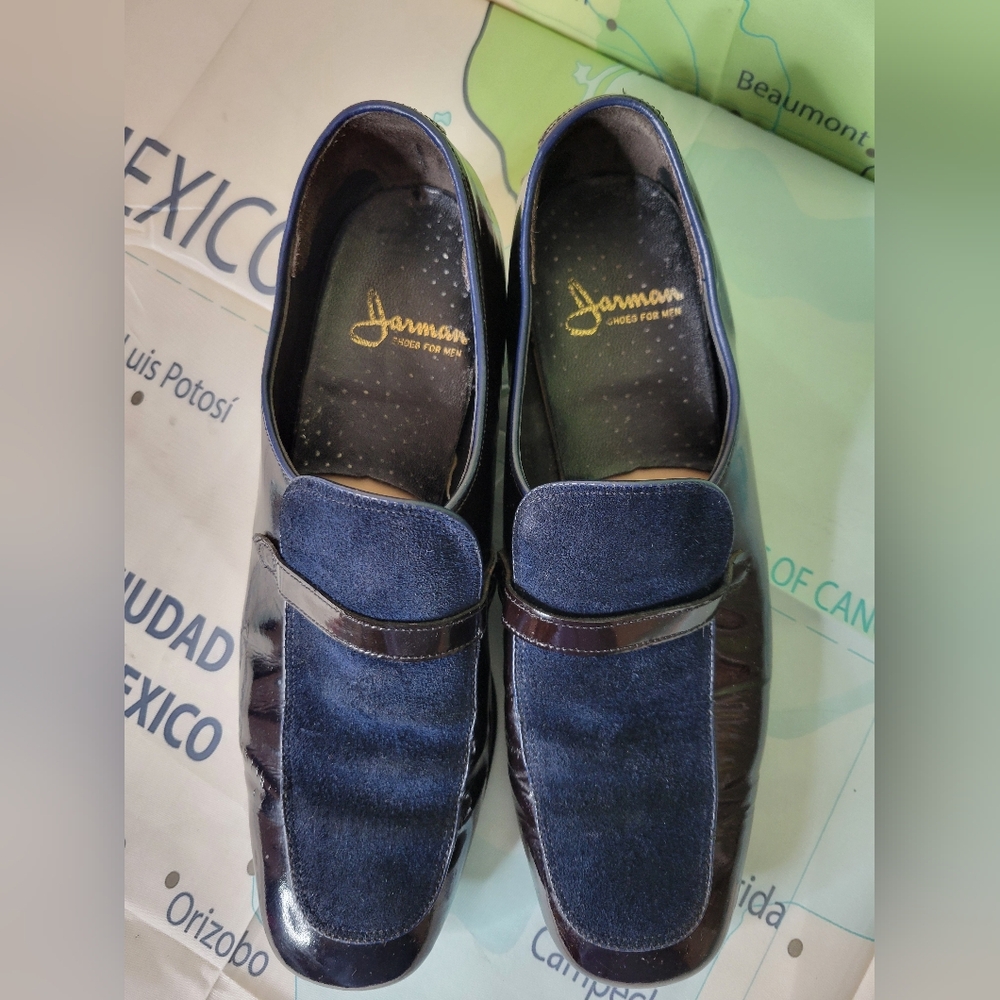 Men's Jarman Blue Patant And Suded  Loafers Size 9